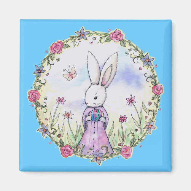 Cute Little Påskhare Rabbit Magnet (Framsidan)