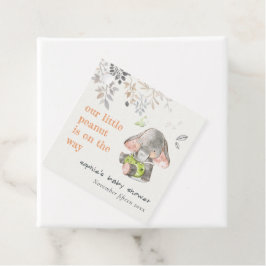 Cute Little Peanut Elephant Foliage Baby Shower Gåvor Etiketter