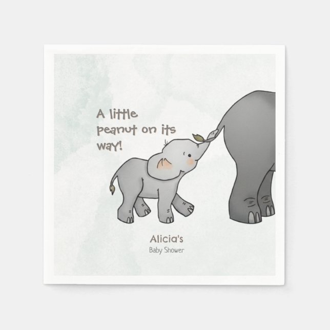 Cute Little Peanut On its Way Baby Shower Pappersservett (Framsidan)