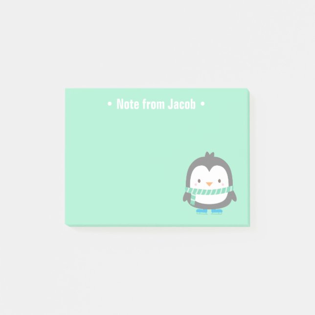Cute Little Penguin-För barn Post-it Block (Framsida)