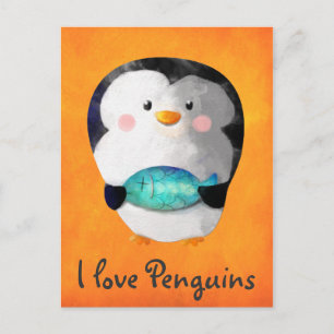Cute Little Penguin Vykort