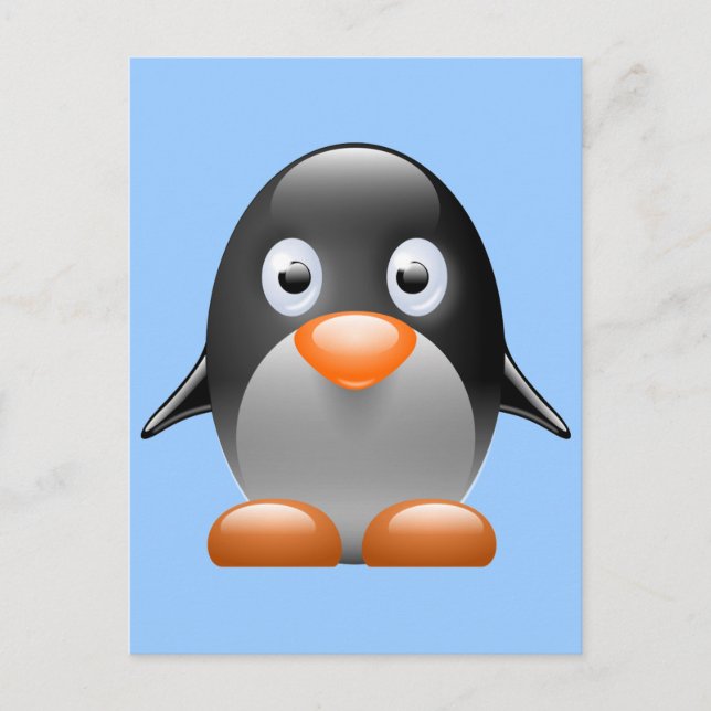 Cute Little Penguin Vykort (Framsida)