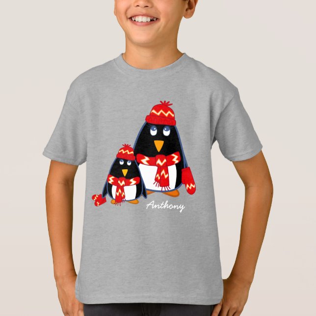 Cute Little Penguins | Anpassat namn Tröja (Framsida)