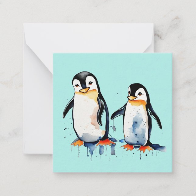 Cute Little penguins Anteckningskort (Framsida)
