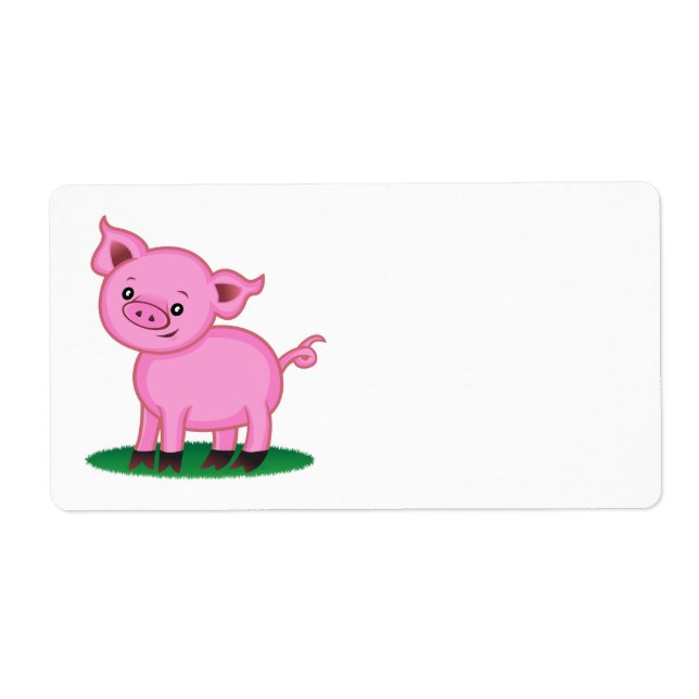 Cute Little Pig-etikett Fraktsedel (Framsidan)
