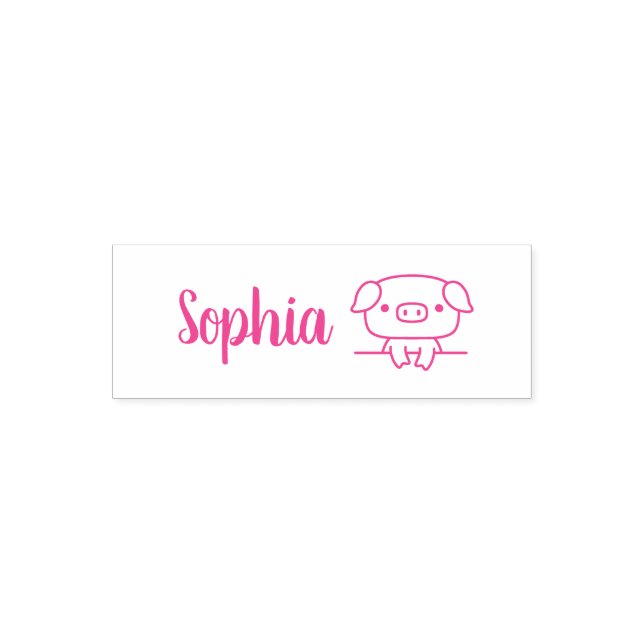 Cute Little Pig, Personlig Namn Självfärgande Stämpel (Design)
