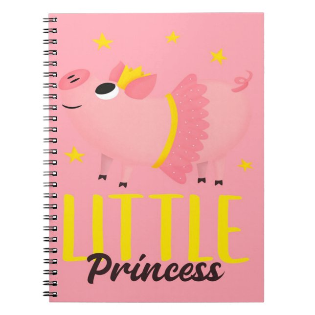 Cute Little Pig Princess Piglet| Box Wallet Färg Anteckningsbok (Framsidan)