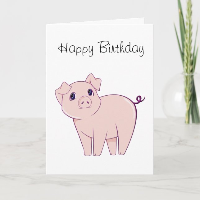 Cute Little Piggy Art Kort (Framsida)