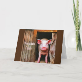 Cute Little Piggy Birthday Card Tack Kort