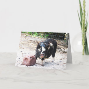 Cute Little Piggy - Farm Life Greeting Card Kort