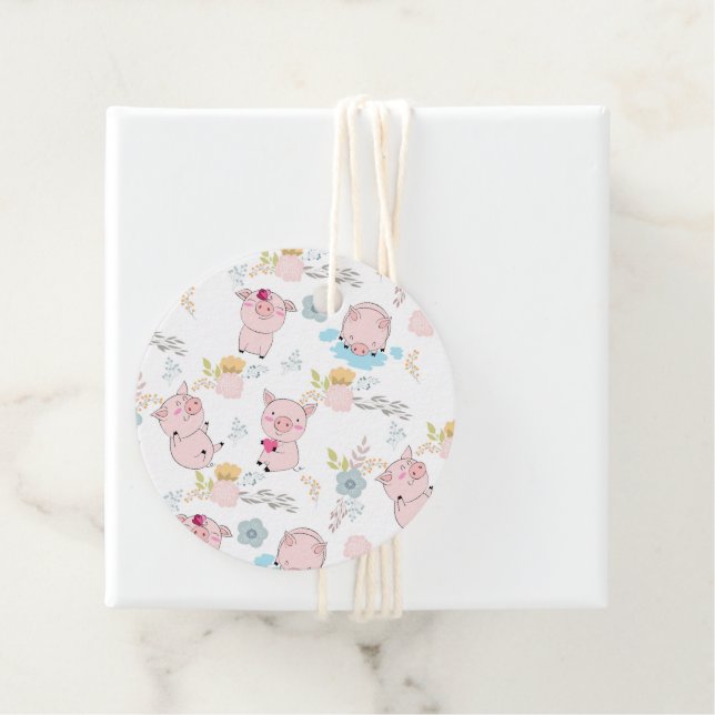 Cute Little Pigs Gåvor Etiketter (På plats)