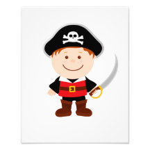Cute Little Pirat Boy Tecknad Illustration