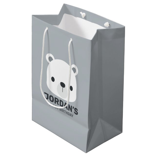 Cute Little Polar Bear med Personlig Namn (Framsidan Vinklad)