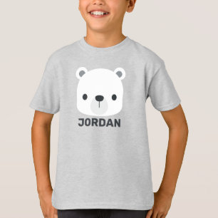Cute Little Polar Bear med Personlig Namn T Shirt