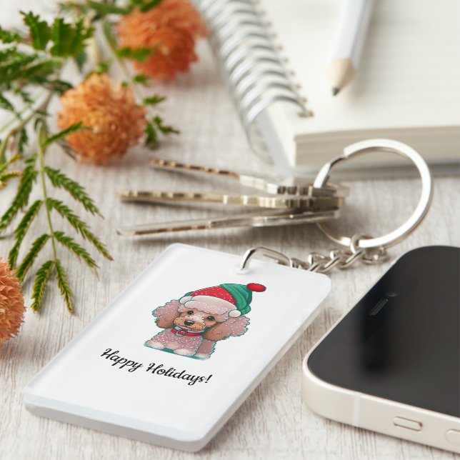 Cute little poodle with a Christmas Hat (Högra Framsidan)