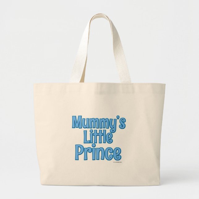 Cute Little Prince Baby Mummy Slogan Design Jumbo Tygkasse (Framsidan)