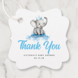 Cute Little Prince Elephant Blue Tack Gåvor Etiketter