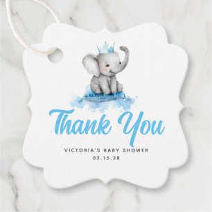 Cute Little Prince Elephant Blue Tack Gåvor Etiketter