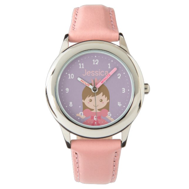 Cute Little Princess Girl Personlig Watch Armbandsur (Framsida)