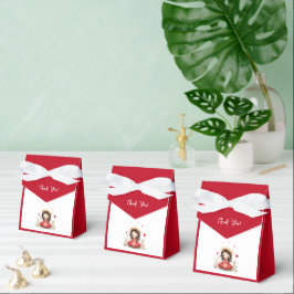 Cute Little princess med röd klänning Presentaskar