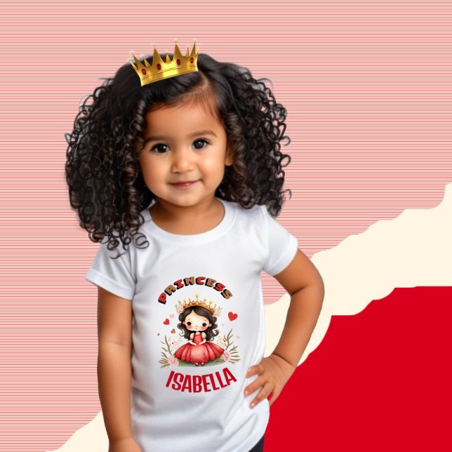Cute Little princess med röd klänning T Shirt (Skapare uppladdad)
