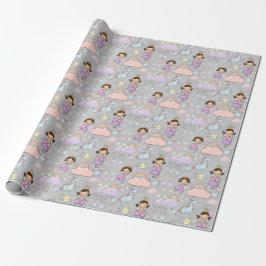 Cute Little Princess Rosa Seamless Mönster Presentpapper
