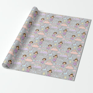 Cute Little Princess Rosa Seamless Mönster Presentpapper