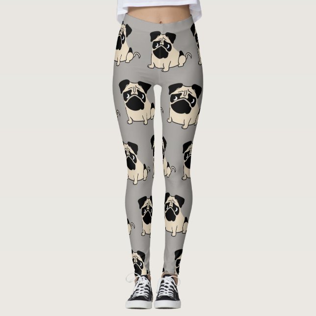 Cute Little Pug Leggings (Framsida)
