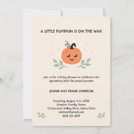 Cute Little Pumpkin är på väg med Löv Inbjudningar