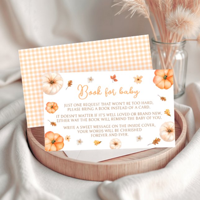 Cute Little Pumpkin Autumn Bok för Baby Shower Tilläggskort (Skapare uppladdad)