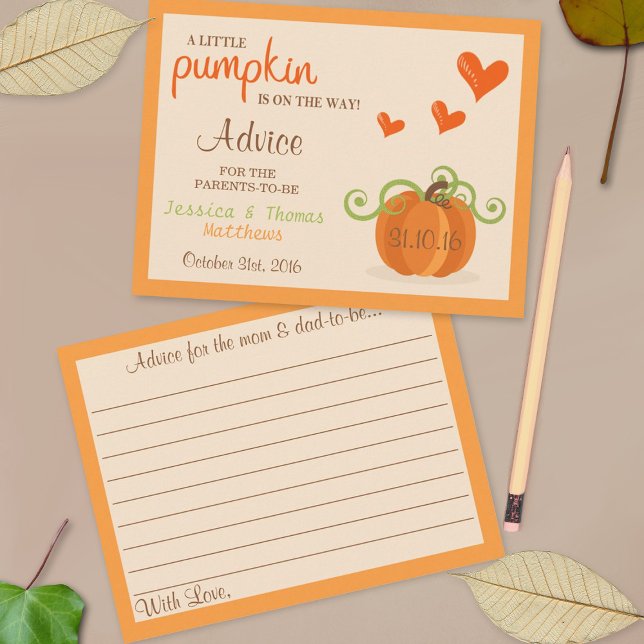 Cute Little Pumpkin Baby Shower Adapter Rådkort (Skapare uppladdad)
