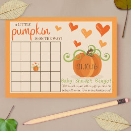 Cute Little Pumpkin Baby Shower Bingo Cards