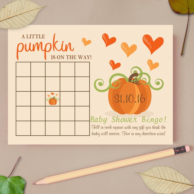 Cute Little Pumpkin Baby Shower Bingo Cards (Skapare uppladdad)