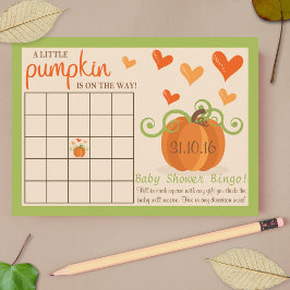 Cute Little Pumpkin Baby Shower Bingo Cards Inbjudningar