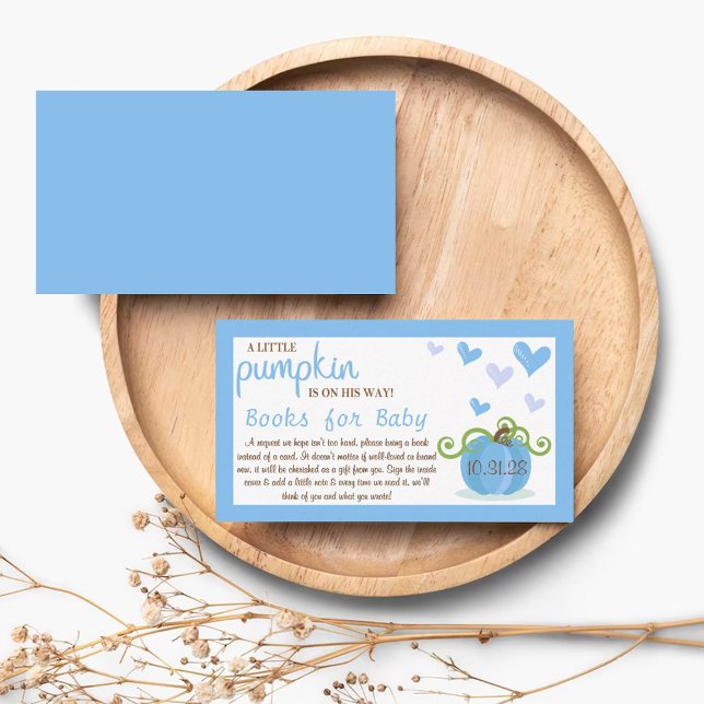 Cute Little Pumpkin Baby Shower Book Request Tilläggskort (Skapare uppladdad)
