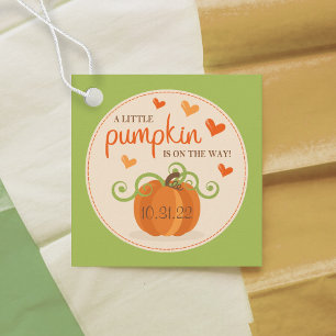 Cute Little Pumpkin Baby Shower Gåvor Etiketter