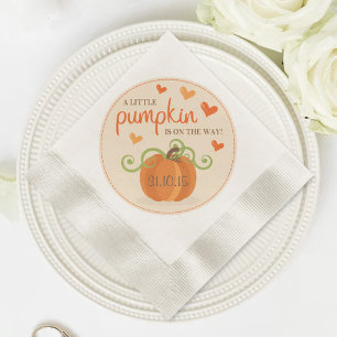 Cute Little Pumpkin Baby Shower Napkins Pappersservett