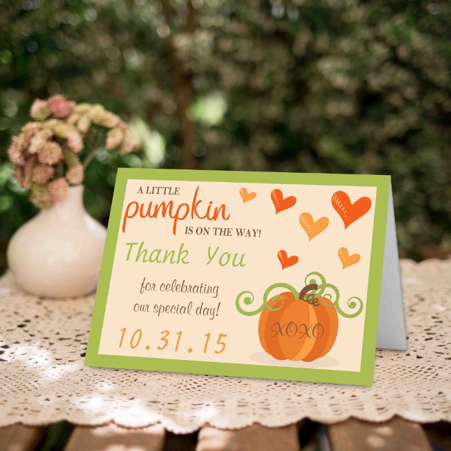 Cute Little Pumpkin Babyskuss Tack. Tack Kort (Skapare uppladdad)