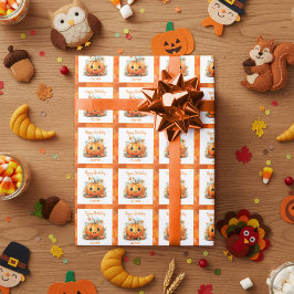Cute Little Pumpkin Birthday Presentpapper