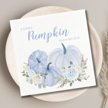 Cute Little Pumpkin Blue Baby Shower