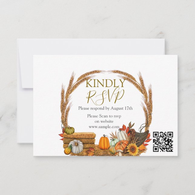 Cute Little Pumpkin Fall Baby Shower Tack Kort (Framsida)