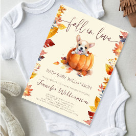 Cute Little Pumpkin Fall i Kärlek Baby Shower Inbjudningar