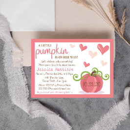 Cute Little Pumpkin Girls Baby Shower Inbjudningar