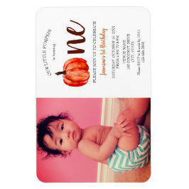 Cute Little Pumpkin-inbjudan på födelsedagen Magnet