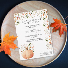 Cute Little Pumpkin på Way Fall Baby Shower Inbjudningar