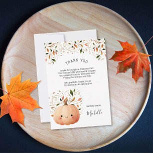 Cute Little Pumpkin på Way Fall Baby Shower Tack Kort