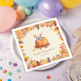 Cute Little Pumpkin Puppy Baby Shower Pappersservett