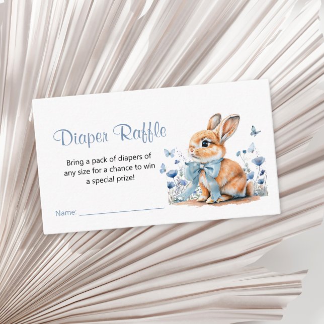 Cute Little Rabbit Diaper Raffle Baby Shower Boy Tilläggskort (Skapare uppladdad)
