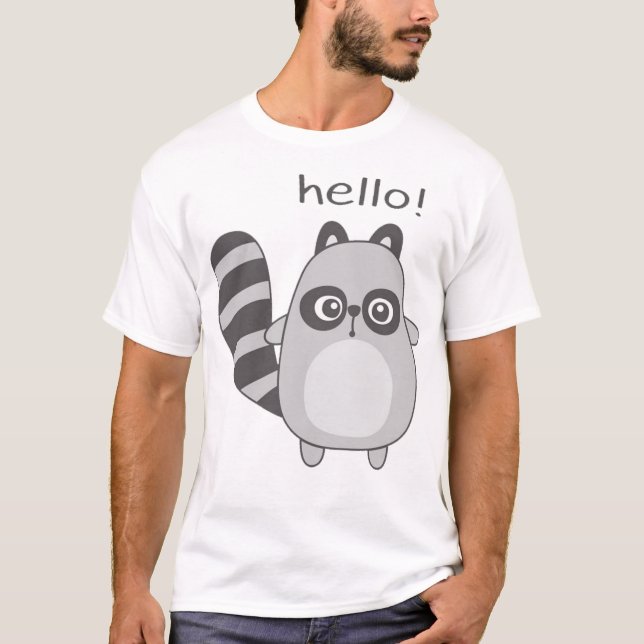 Cute Little raccoon T Shirt (Framsida)