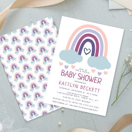 Cute Little Rainbow Baby Shower Inbjudningar